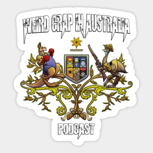 Weird Crap in Australia - Coat of arms (White Text) Sticker